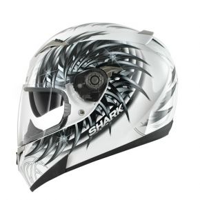 SHARK S900 INMATE Schwarz Weiss Silber XS-XL